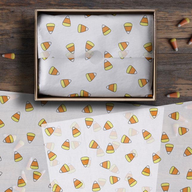 Seda Papel de té de Halloween para los dulces de maíz d (Cute Candy Corn Candies Pattern Tissue Paper just for you)