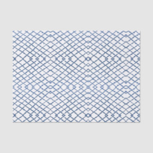 Seda Papel de té de la Chinoiserie azul pintada Trellis