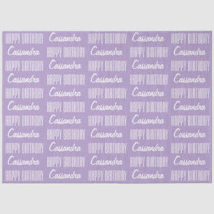 Seda Papel de té de Lavender Happy Birday Name