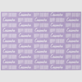 Seda Papel de té de Lavender Happy Birday Name