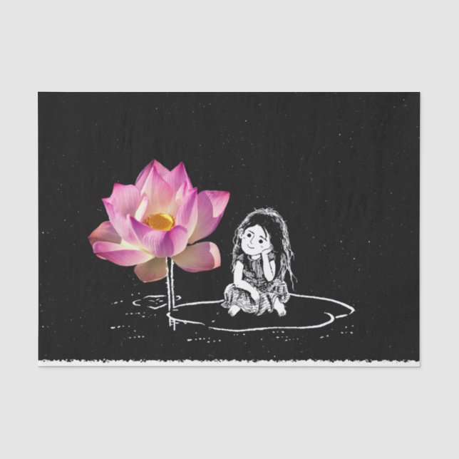 Seda Papel de té de Lotus flor para la noche de los hat (Anverso)