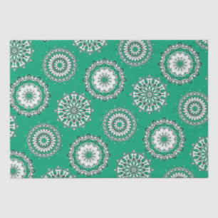 Seda Papel de té de Mandalas verdes