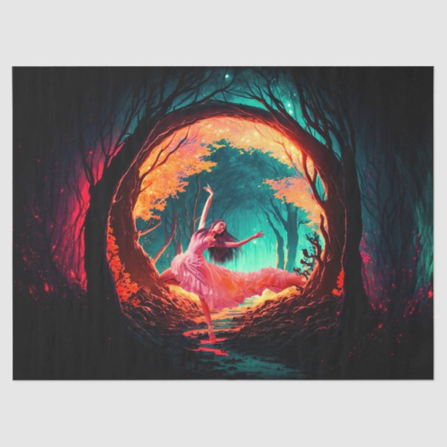 Seda Papel de té de regalo de baile para mujer (Anverso)