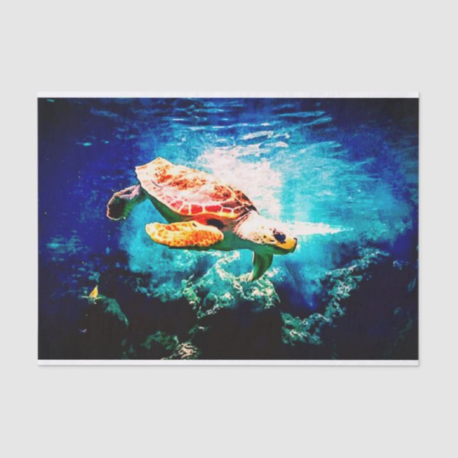 Seda Papel de té de regalo de tortuga marina (Anverso)