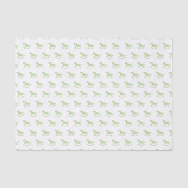 Seda Papel de té de silueta de caballo de roca verde (Anverso)