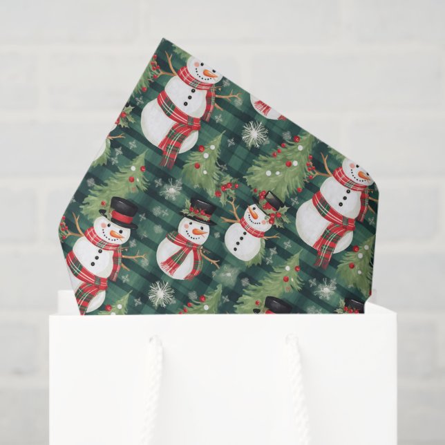 Seda Papel de té de Snowman (Bolsa de regalo)