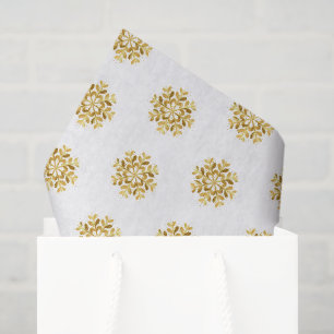 Seda Papel de té de vacaciones de papel de nieve de oro