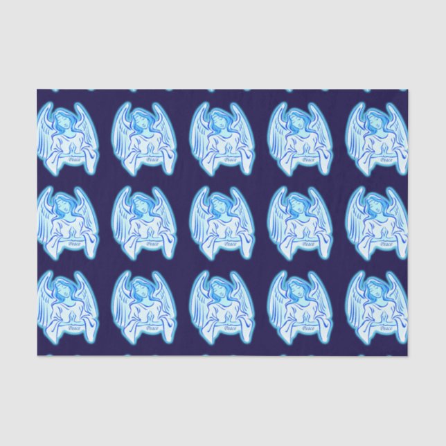 Seda Papel de té del ángel de la paz azul (Anverso)