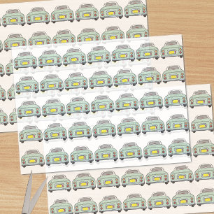 Seda Papel de té del patrón de coches de fibra verde