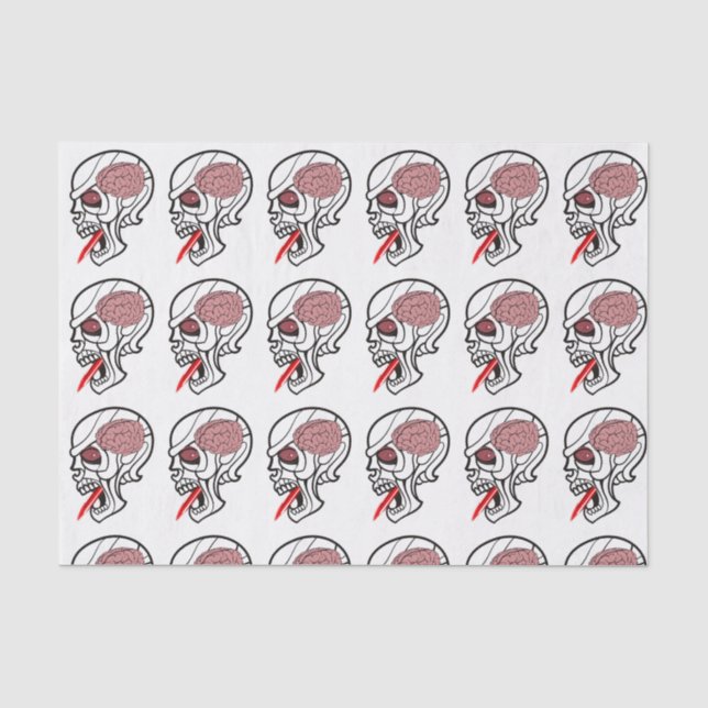 Seda Papel de té feliz de Halloween, cerebro (Anverso)