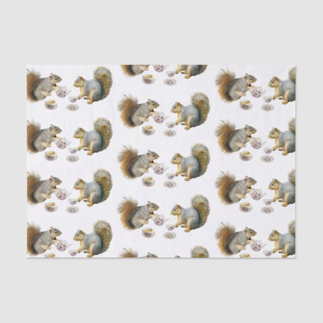 Seda Papel de té Fiesta de té de ardillas (Anverso)