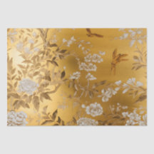 Papel de té floral Chinoiserie Gold