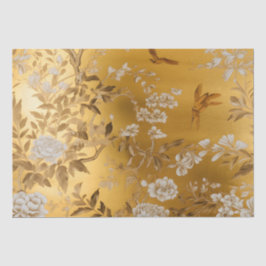 Seda Papel de té floral Chinoiserie Gold
