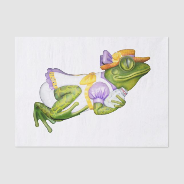 Seda Papel de té fotográfico de rana animal de carrusel (Anverso)