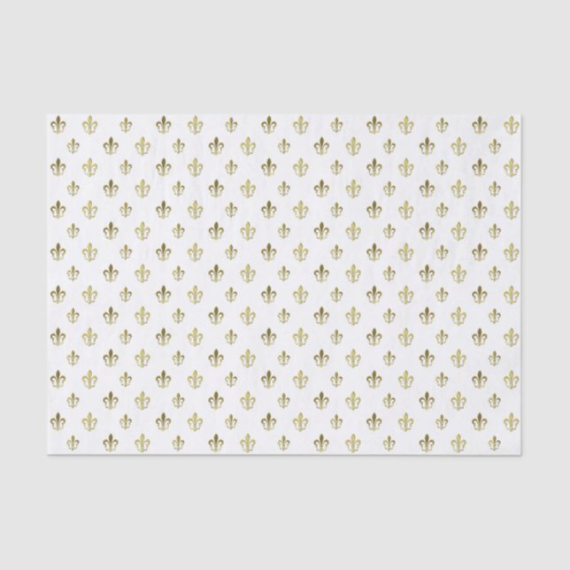 Seda Papel de té francés Metallic Gold Fleur de Lis (Anverso)