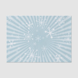 Seda Papel de té ligero azul moderno con copos de nieve