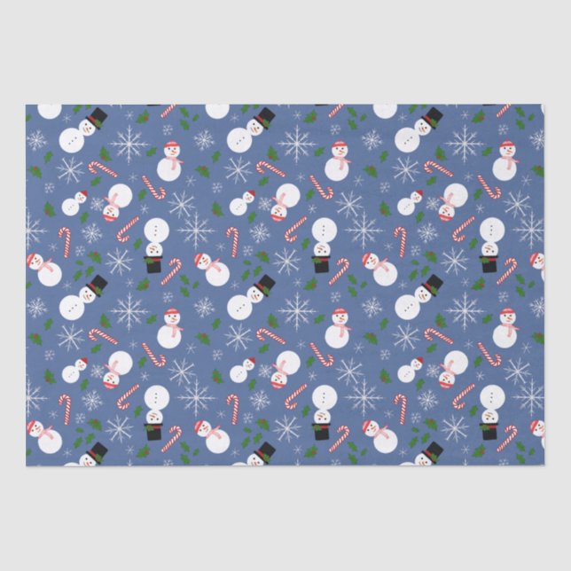 Seda Papel de té navideño en invierno con Snowflake (Anverso)
