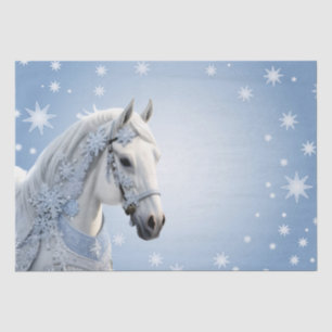 Seda Papel de té para equinos con copos de nieve