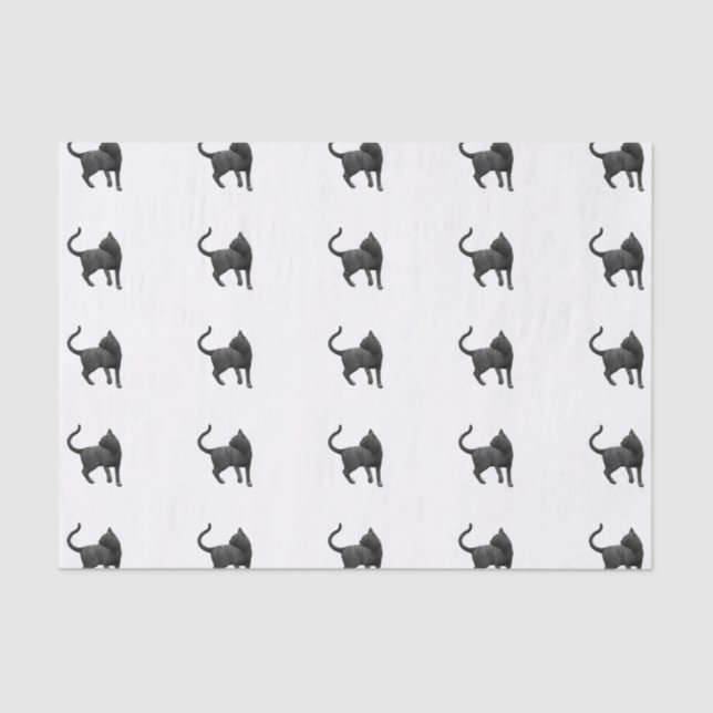 Seda Papel de té para gato negro (Anverso)