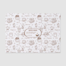 Papel de té personalizado del patrón de café moder