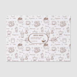 Seda Papel de té personalizado del patrón de café moder