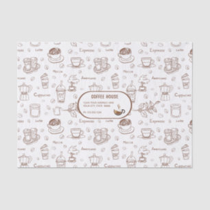 Seda Papel de té personalizado del patrón de café moder