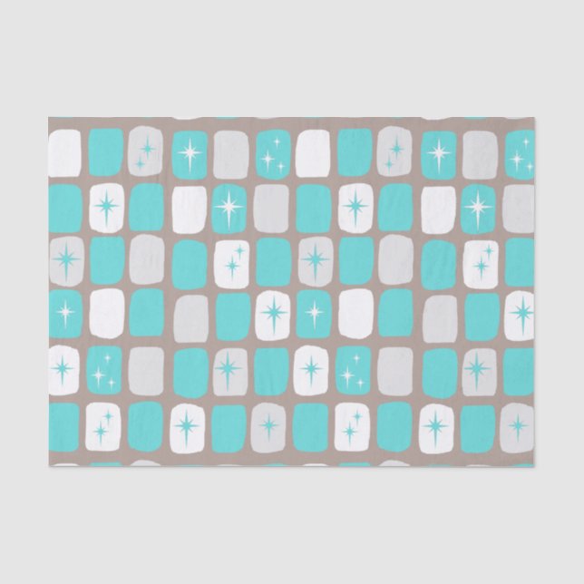 Seda Papel de té retro turquesa estelar (Anverso)