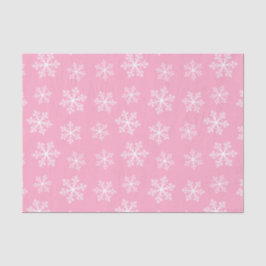 Seda Papel de té rosado con copo de nieve