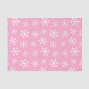 Seda Papel de té rosado con copo de nieve