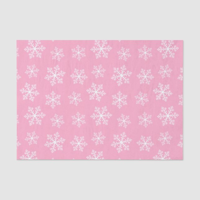 Seda Papel de té rosado con copo de nieve (Anverso)