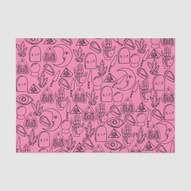 Seda Papel de té rosado de Halloween (Anverso)