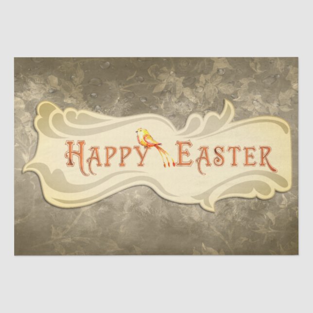 Seda Papel de té vintage de Pascua feliz (Anverso)