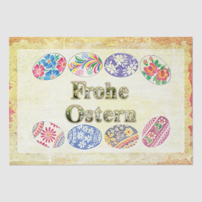 Seda Papel de té vintage de Pascua feliz (Anverso)