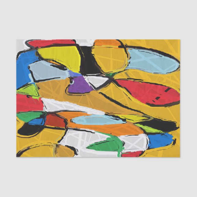 Seda Papel de tejido abstracto amarillo (Anverso)