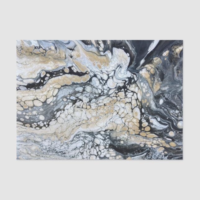 Seda Papel de Tejido Abstracto Negra Negra Negrita (Anverso)