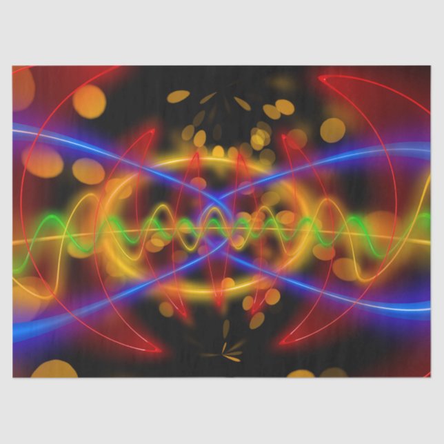 Seda papel de tejido abstracto neón (Anverso)