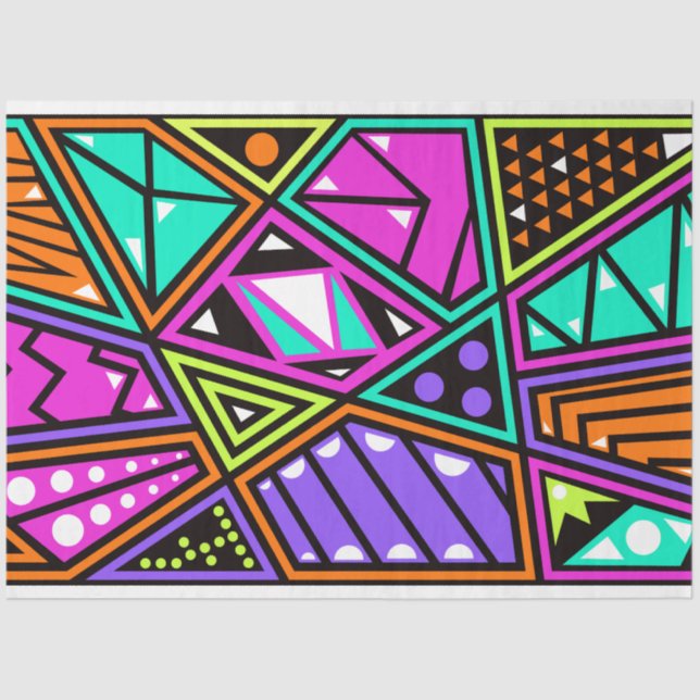 Seda papel de tejido abstracto neón (Anverso)