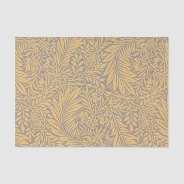 Seda Papel de Tejido AMARILLO William Morris FERN PATTE (Anverso)