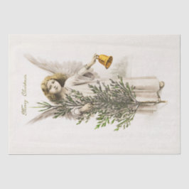 SEDA PAPEL DE TEJIDO : ANGEL DE NAVIDAD DE VINTAGE