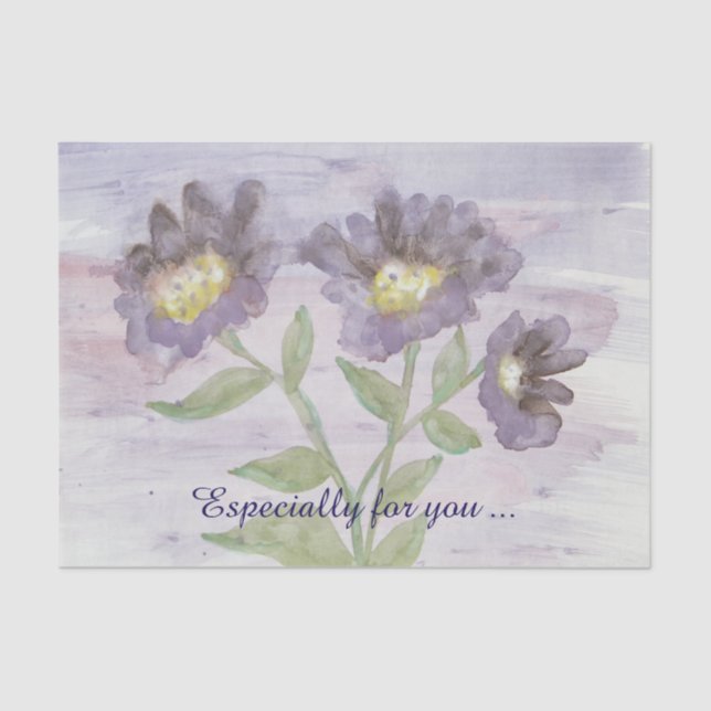 Seda Papel de tejido asombroso flores moradas grandes (Anverso)
