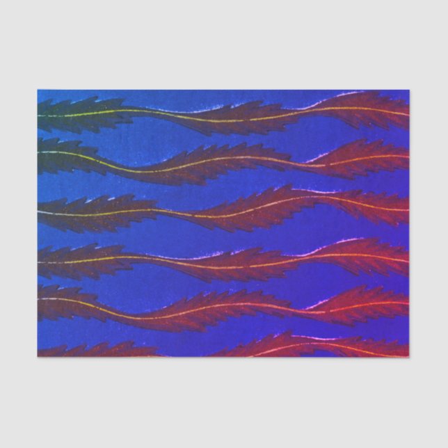 Seda Papel de Tejido AZUL JAPONÉS WOODBLOCK PATTERN (Anverso)