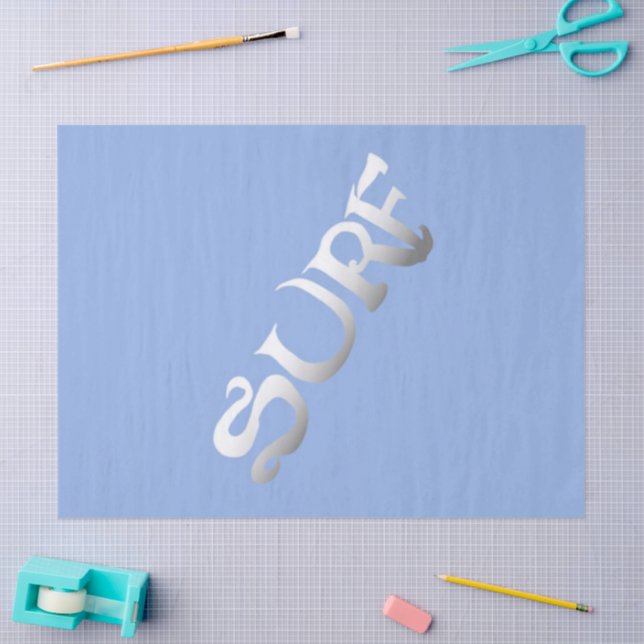 Seda Papel de tejido azul surf inclinado (Artesanía)