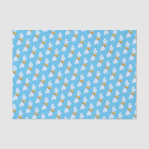 Seda Papel de tejido blanco azul de abeja de burbujas c