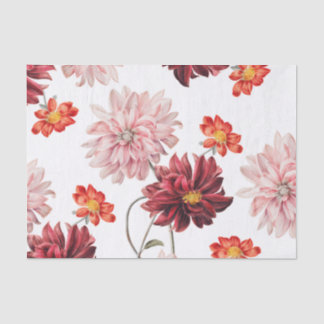 Seda Papel de tejido botánico de Dahlias