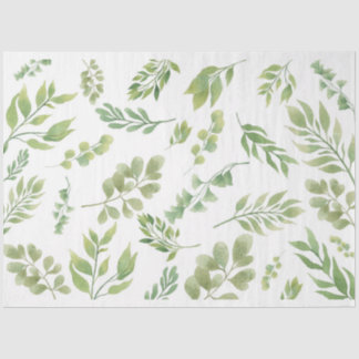 Seda Papel de tejido botánico verde flotante