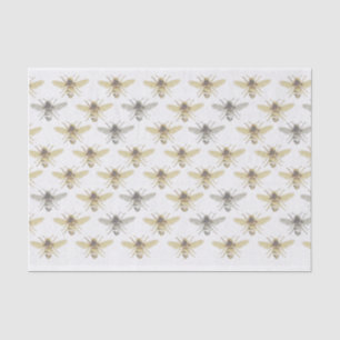 Seda Papel de tejido con estampado de miel de abeja dor