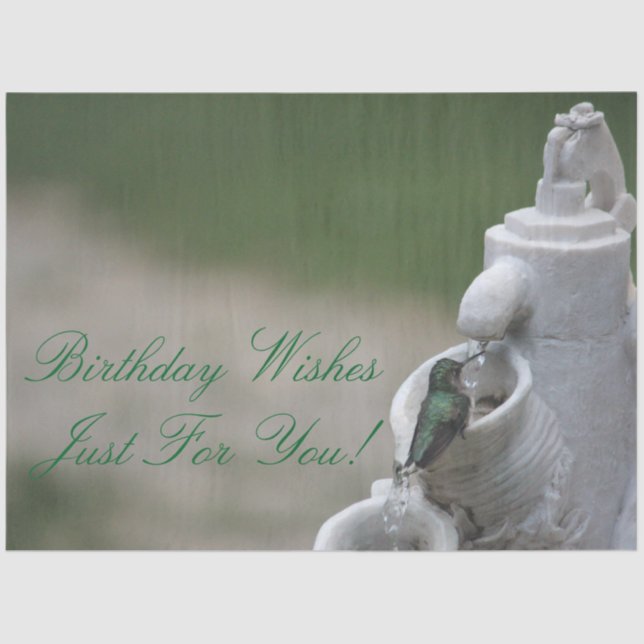 Seda Papel De Tejido Con Hummingbird (Anverso)