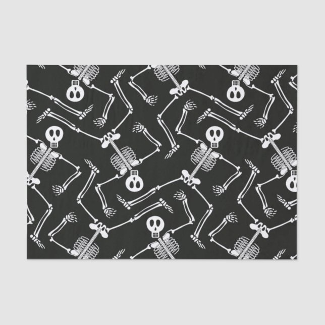 Seda Papel de tejido con patrón de esqueleto de Hallowe (Anverso)