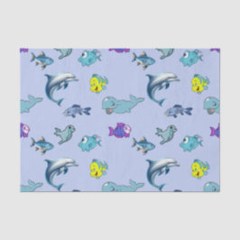 Seda Papel De Tejido Con Vida Colorida En El Océano