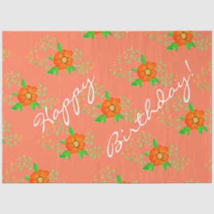 Seda Papel De Tejido Coral Y Naranja